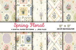 Spring Floral Digital Paper JPG Product Image 1