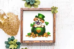 St Patricks Day Dog with Gold Coin Clipart, St Patricks Day Product Image 4