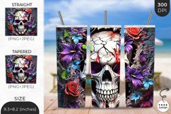 3D Scary Skull Tumbler Wrap | 3D Sublimation Wrap Design Product Image 1