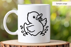 Splashing Baby Duck Illustration SVG Product Image 4