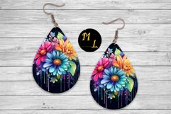 Rainbow flower Earrings design,flower Earrings sublimation Product Image 1