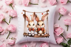 Valentine Animal On Swings Clipart, Valentine Animal Clipart Product Image 4