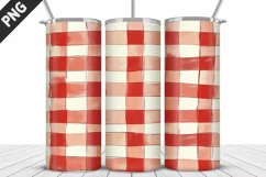 Red Plaid Tumbler Design | Valentine's Day Tumbler Wrap Product Image 5
