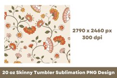 Retro Flowers Flowers 20 oz Tumbler Sublimation PNG Product Image 4