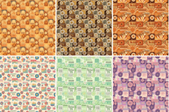 Retro Groovy Daisies Digital Paper,70s Flower Power Pattern Product Image 4