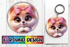 Timeless Circle Keychain Designs PNG, 3D Dog Product Image 1