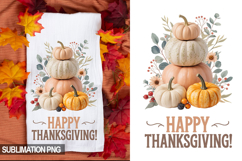 Happy Thanksgiving Towel PNG - Towel Sublimation Product Image 1