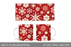 Snowflakes Mug Sublimation. Christmas Mug Design Product Image 1