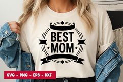 Best Mom Badge Typography SVG PNG Product Image 1