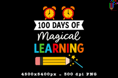 100 Days of Magical Learning School PNG Product Image 1