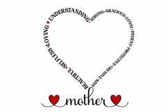Mom Mothers Day SVG Mother SVG Dual Heart Mom Tshirt Design Product Image 4