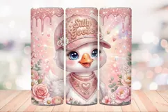 Cute Goose 20 OZ Skinny Tumbler Wrap Sublimation Png. Product Image 4