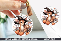 Deer Fawn Keychain Sublimation - Deer Fawn Keychain PNG Product Image 1