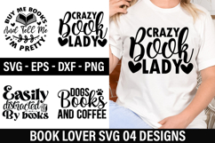 Book Lover SVG Design - Dogs Books And Coffee Product Image 1