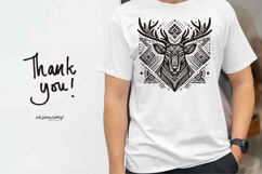 Deer Head Woodcut Engraving Vector Product Image 4