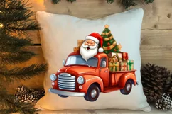 Christmas Truck Sublimation Clipart, Christmas Truck Clipart Product Image 4