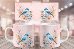 Birds and Flowers Mug Sublimation | Coffee Cup Wrap Bundle Product Image 5