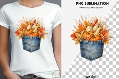 Autumn denim pocket png design for T-shirts Product Image 4