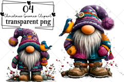 Blue Christmas Gnomes Clipart Watercolor PNG Product Image 1
