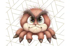 Adorable Angry Animals Clipart PNG, Cute Moody Faces Png Product Image 4
