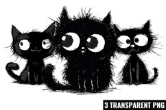 Whimsical Black Cat Sublimation Clipart Product Image 1