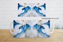 White Blue Liquid Marble with Gold | Mug sublimation design Product Image 5