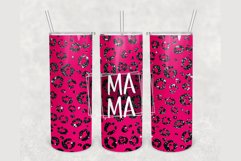 Mama Pink Cheetah Glitter 20 oz sublimation design tumbler Product Image 1