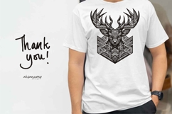 Deer Head Woodcut Engraving Vector Product Image 4