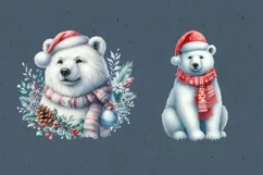 Watercolor Polar Bears cliparts. PNG sublimation Product Image 3