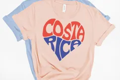 Costa Rica Word Art in the shape of a heart SVG Cut File Product Image 1