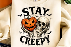 Stay Creepy PNG, Retro Dripping Heart Halloween PNG, Spooky Product Image 2