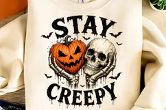 Stay Creepy PNG, Retro Dripping Heart Halloween PNG, Spooky Product Image 2