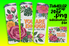 SLEEK 20oz Tumbler Design , Flower Quote Product Image 1