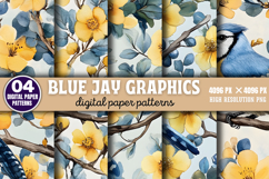 Blue Jay Graphics Patterns Digital Paper Background Bundle P Product Image 5