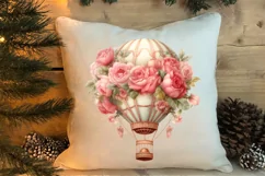 Christmas Hot Air Balloon Clipart, Christmas Hot Air Product Image 5