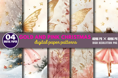 Gold and Pink Christmas Backgrounds PNG Product Image 1
