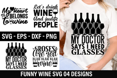 Funny Wine SVG Design - Let&#039;s drink wine and judge people Product Image 1