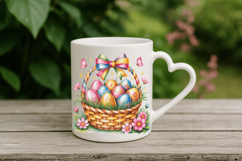 Bunny eggs and Bow Basket PNG Sublimation | Happy Easter Day Product Image 4