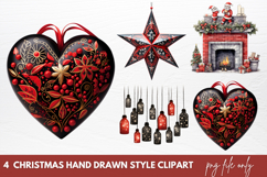 Christmas Hand Drawn Style Clipart Sublimation Product Image 1