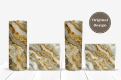 White Gold Marble Tumbler Sublimation, Gold Tumber Designs Product Image 4