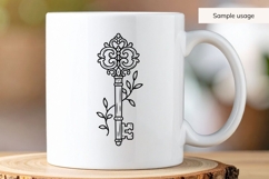 Hand Drawn Ornate Key SVG - Halloween SVG Product Image 4
