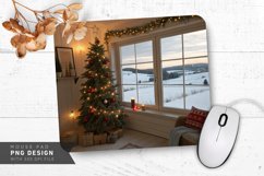 Festive Holiday Room with Snowy Views Mouse Pad PNG Design Product Image 1