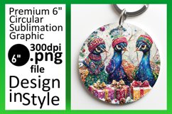 Unique Circle Design Keychain Template , Xmas Product Image 1