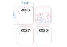 Squirrel Christmas Ornament SVG laser cut files for Glowforg Product Image 4