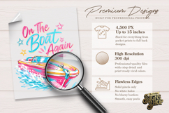 On the Boat Again png, Girly Summer Boat Design Product Image 4