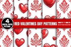 Red Valentines Day Patterns PNG Product Image 1