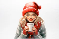 Christmas Little Girl Sublimation PNG Product Image 4