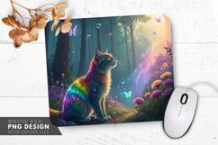 Enchanted Rainbow Cat Mouse Pad PNG Design Product Image 1