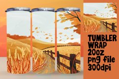 Watercolor Fall Landscape Tumbler Wrap | 20oz Design Product Image 1