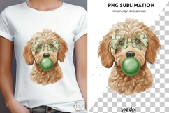 Golden poodle with bubblegum png design for T-shirts Product Image 4